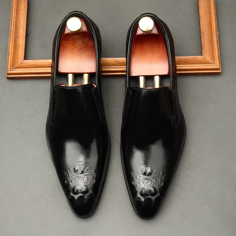 Large Size Mens Penny Loafers Genuine Leather Black Brown Men Dress Shoes Italian Designer Handmade Slip On Male Wedding Shoes