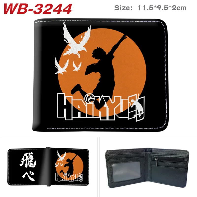 Japanese Anime Cartoon Production IG Haikyuu Wallet Short Purse With Coin Pocket Card Holder1790122