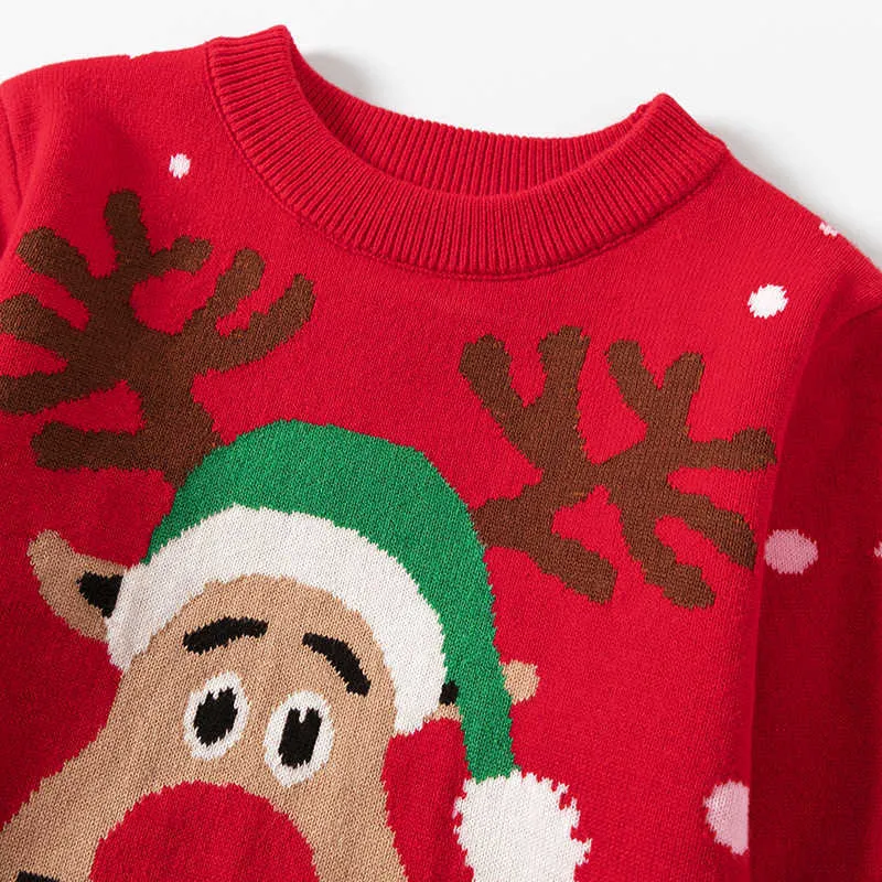 Herbst Winter Baby Pullover Jungen Mädchen Pullover Deer Muster Jungen Kleidung Strickwaren Warme Mädchen Tops Weihnachten Party Kind Pullover Y1024
