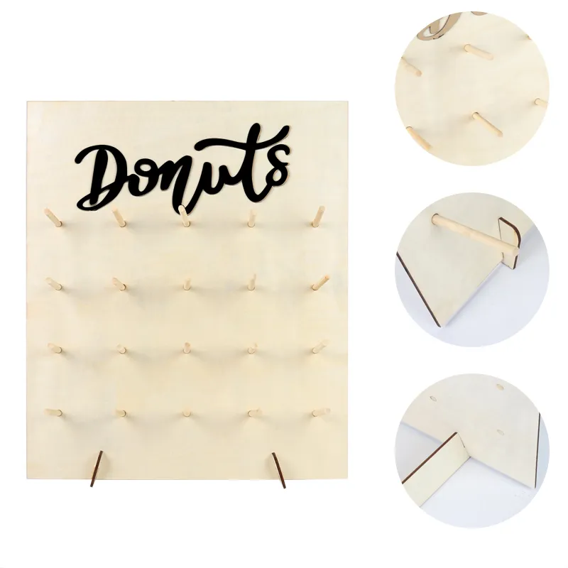 20 hole donut muur hangende donuts houder standborden bruiloft decor accessoire dinnertable decoratie baby kinderen verjaardagsfeestje 21048599582