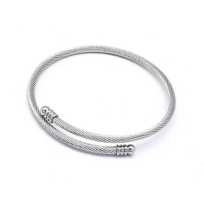 Aiovlo nouveau bracelet à breloques réglable en acier inoxydable bricolage accessoires de bracelet bracelet fin bijoux pour faire des femmes cadeau Q07192092