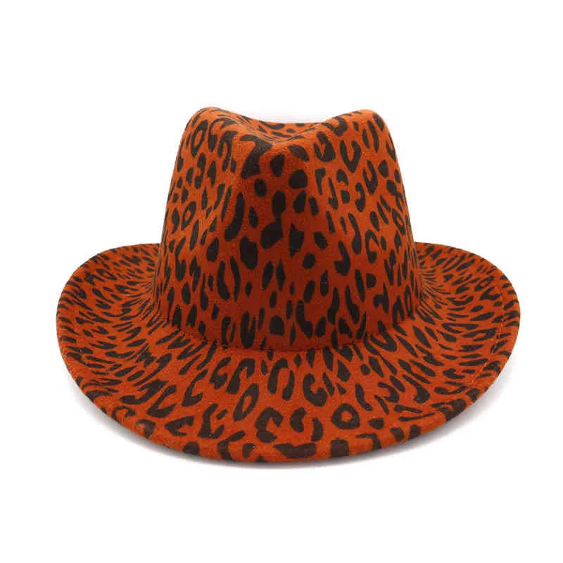 Корова леопард-принт Fedora Cowboy Pattern Hat женское лето 2021 HIP-хоп ретро солнцезащитный крем Западная кудрявая корова