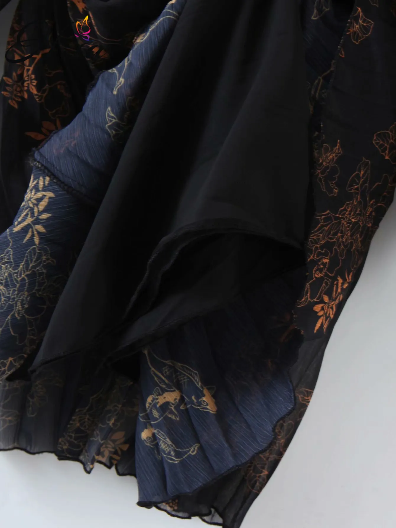 H.SA vrouw jurk herfst winter elegante zwarte bloemen vestidos lange mouw losse vintage jurken vrouwen kleding geplooide gewaad 210417
