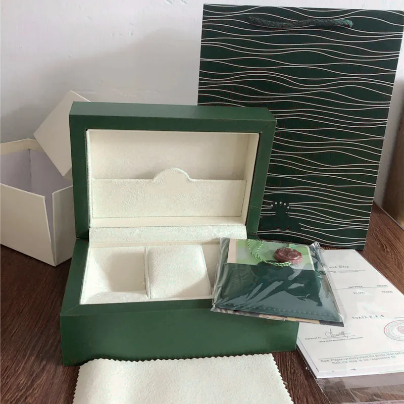 جودة الصناديق الخضراء الداكنة الأصلية حقيبة هدايا مربعات مراقبة Woody Woody لـ 116600 Watches228W
