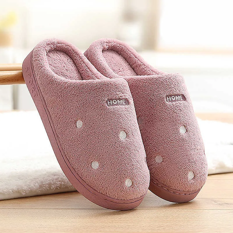 Dames herfst en winter katoenen slippers indoor antislip zachte bodem warmte maand schoenen eenvoudige pluche halve pack met vloer mop y0804