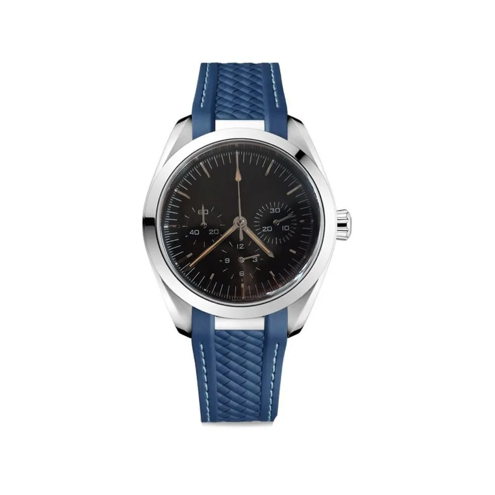 Nouveau avec étiquettes montres de luxe pour hommes aviation moulée montre numérique chronographe affichage du calendrier bracelet de montre en caoutchouc militaire noir 253b