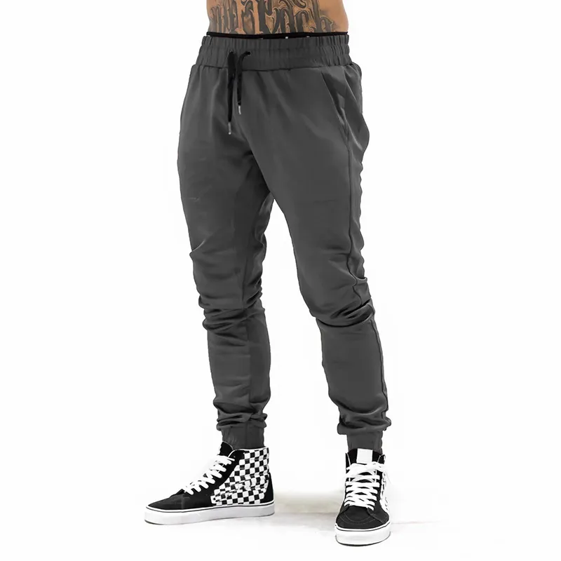 Novas moda homens ginásio calça corredores fitness algodão casual calças longas homens magro ajuste treino sweatpants tracksuit calças 210421