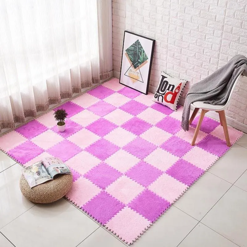 / Girlish Heart Splicing Mousse Pad Chambre Salon Grande Zone Peluche Bloc Puzzle Tapis Tatami Coussins F8186 210420