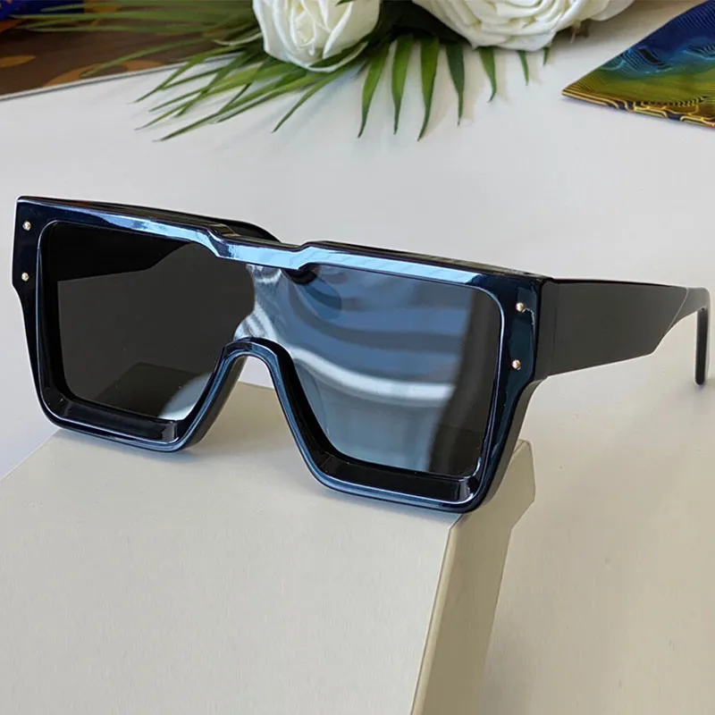 Óculos de sol de cristal de grandes dimensões das mulheres 1547 aparência atraente quadrada lentes pretas proteção UV 100% óculos de designer masculino com o320P