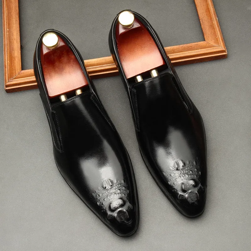 Large Size Mens Penny Loafers Genuine Leather Black Brown Men Dress Shoes Italian Designer Handmade Slip On Male Wedding Shoes