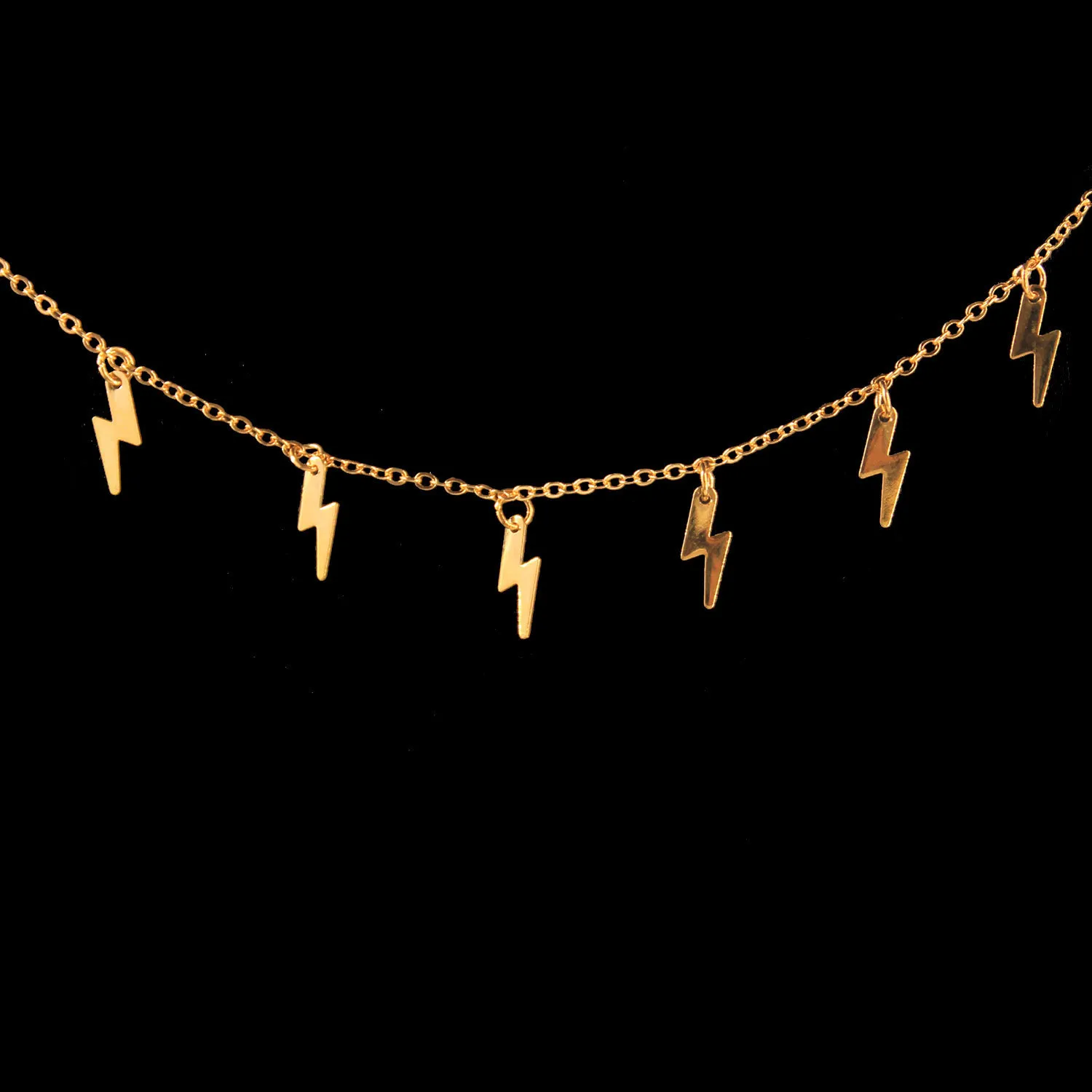 Nuevo collar con colgante de Color dorado y plateado con forma de relámpago para mujer y niña, joyería Bohemia clásica, gargantilla de declaración, collares
