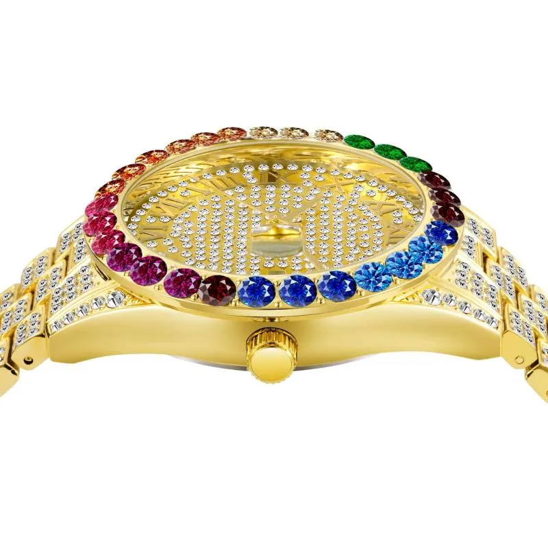 Bilek saatleri lüks elmas altın saat erkekler relojes para mujer kadın bilezik bayanlar elbise tasarımcı saat yıldönümü hediyesi342i