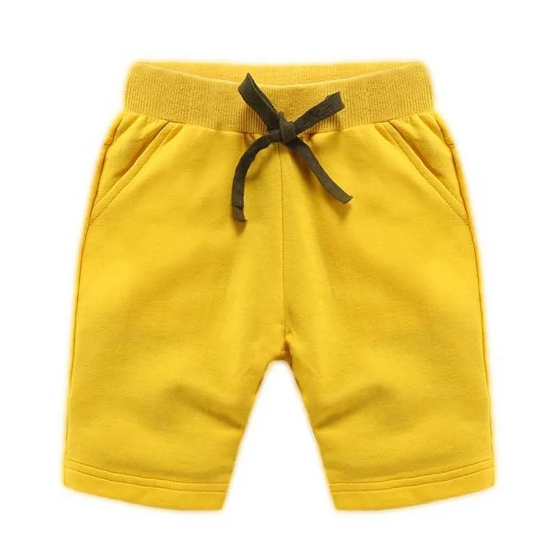Letnie Spodenki Dla Dzieci Bawełniana Solidna Elastyczna Talia Dla Chłopców Dziewczęta Moda Spodnie Sportowe Maluch Majtki Dzieci Odzież plażowa 210723