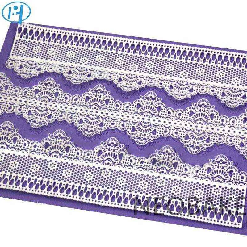 Padrão de flor Silicone Mat Fondant Cake Lace Relember Bolo Mold Sugar Lace Bolo Decorating Tool Mat 220110271G