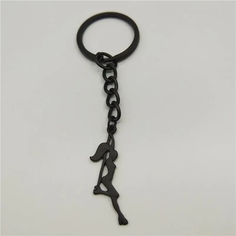 Keychains Trendy Pole Dancer Key Chains Strip Gift For Bachelorette Party Women Keyring Figure Jewellery289A