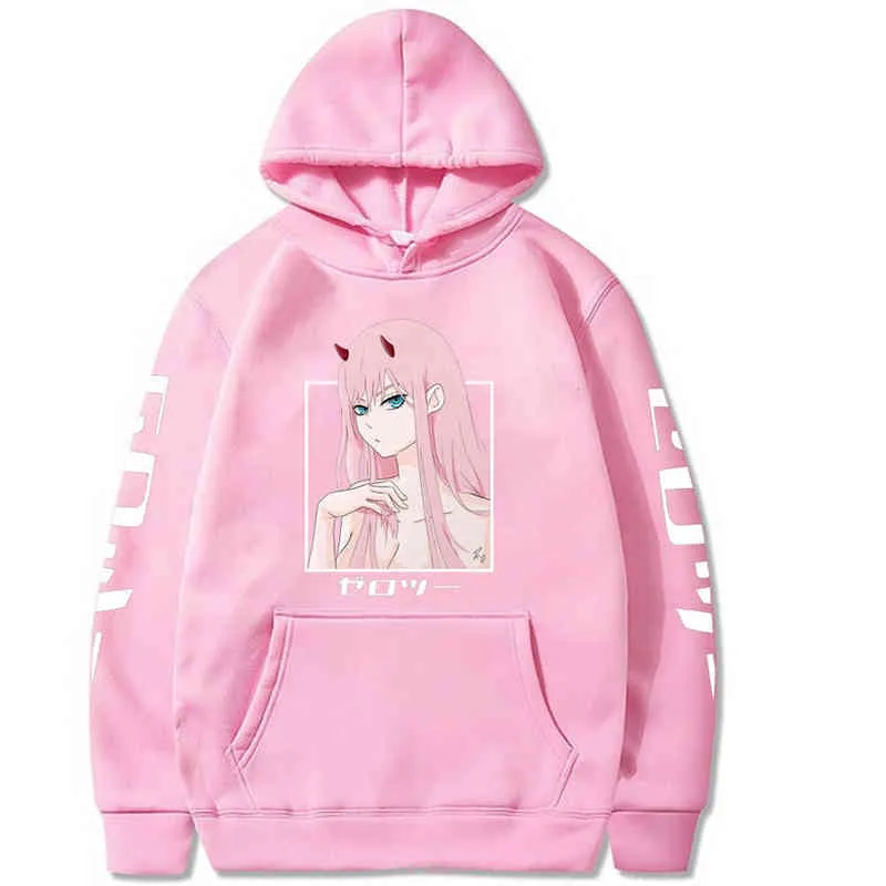 Harajuku Querida no FanXX Unisex Hoodies Japonês Anime Zero Dois Impresso HOODIE HOODIE HOUNDEWEAR HOLDEIRA H1227