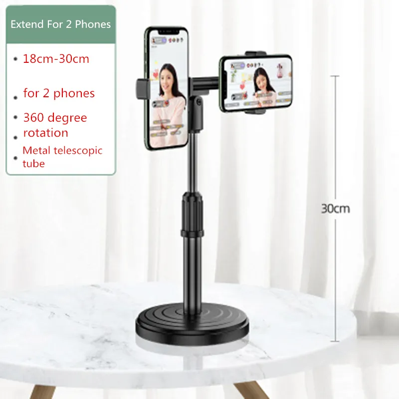 Multifunctionele intrekbare mobiele standaard Live Broadcast Desk Clip Bracket Tafel Mount Mobiele Telefoon Ondersteuning Houder