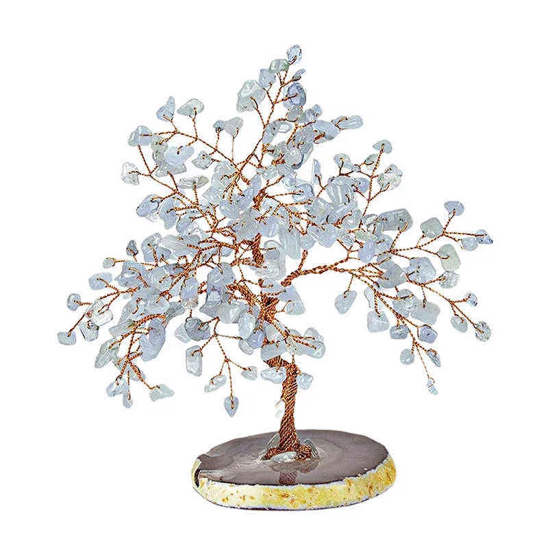 Hailanbao cristal natural bonsai árvore de dinheiro sorte feng shui para decoração de mesa escritório doméstico 211101283f