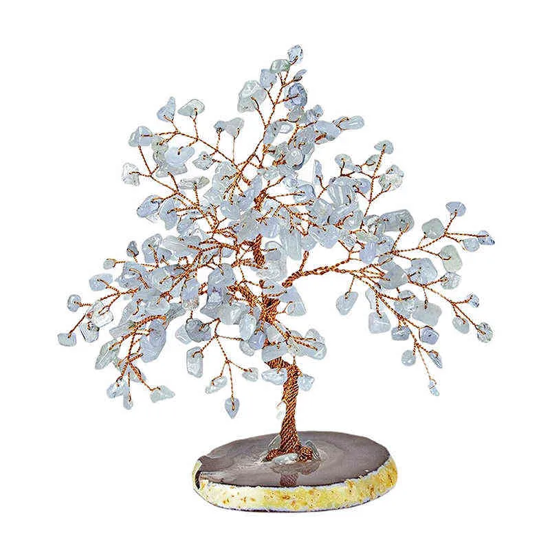 Hailanbao Crystal Natural Bonsai Pieniądze Drzewo Lucky Feng Shui Dla Dekoracji Tabletop Home Office 211101