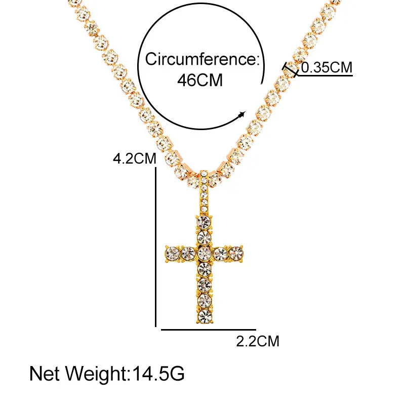 Hot Shining Cross Butterfly Wisiorki Rhinestone Kobiety Naszyjniki 2021 Kryształ tenis obojczyk Łańcuchy Choker Hiphop Gifts Jewelry