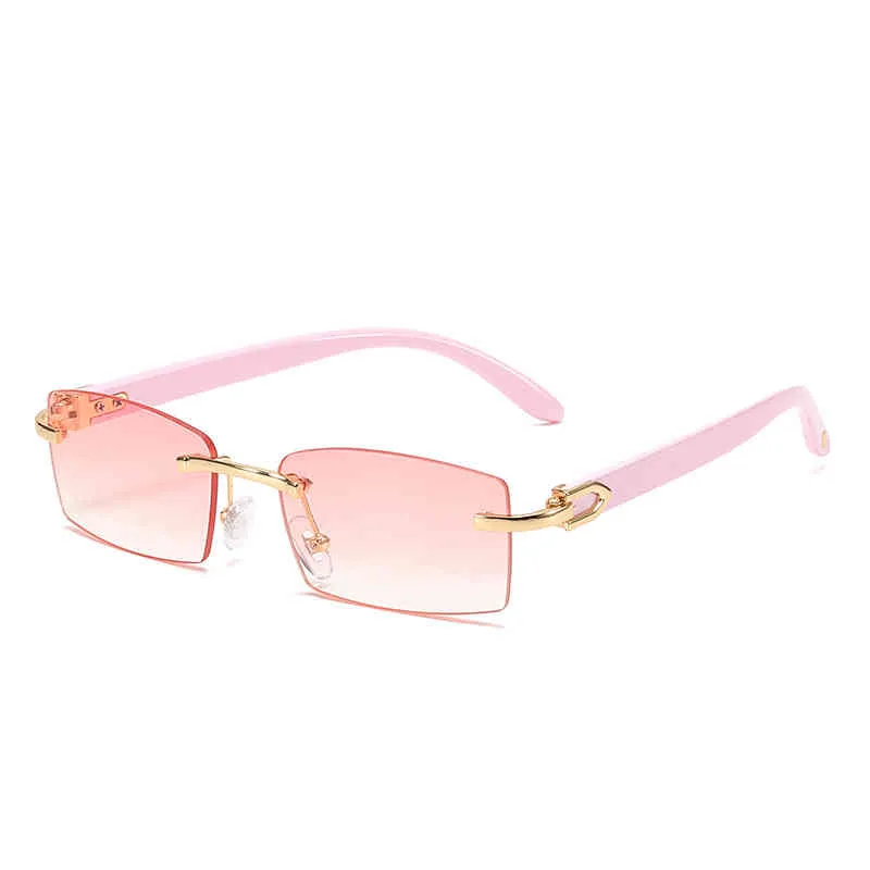 2024 Luxusdesigner von Luxusdesignerin neuer Männer- und Frauen -Sonnenbrillen vor Box Randless Trend Corner Cut Brille Persönlichkeit Jelly Farbe Frauen