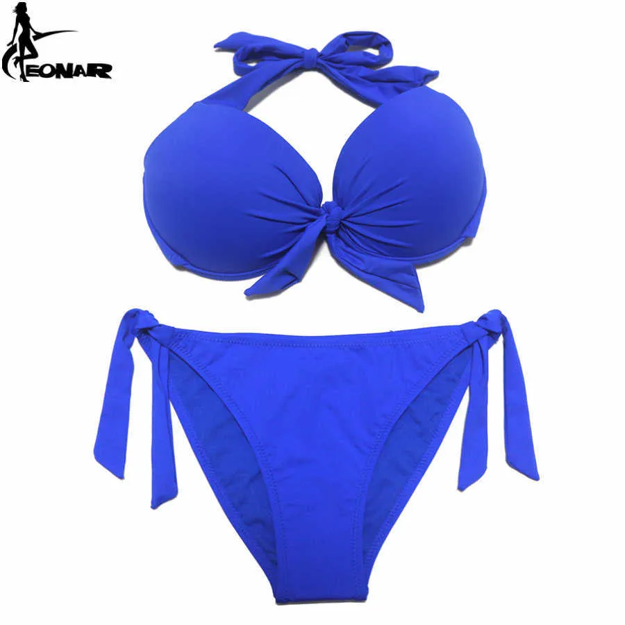 EONAR Bikini Solid Swimsuits Women Push Up Set Brazilian Cut/Classic Bottom Bathing Suits Sexy Plus Size Swimwear 210611