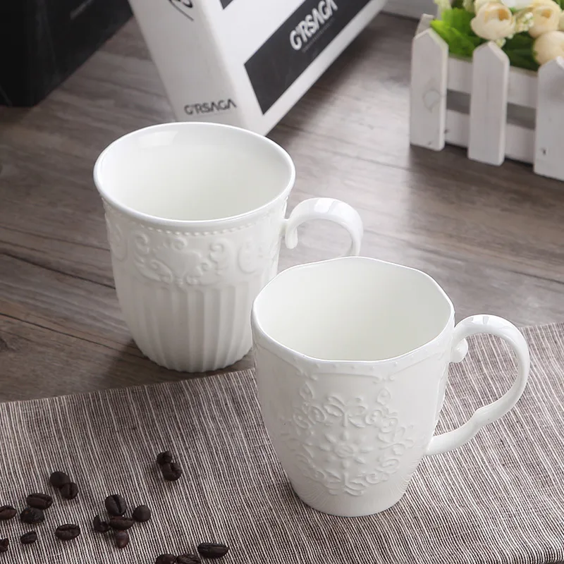 300 ml, tasses de neige mignonnes en porcelaine gaufrée blanche, tasse nespresso copo café, tasses drôles en céramique cadeau de noël, tasse taza para 220311