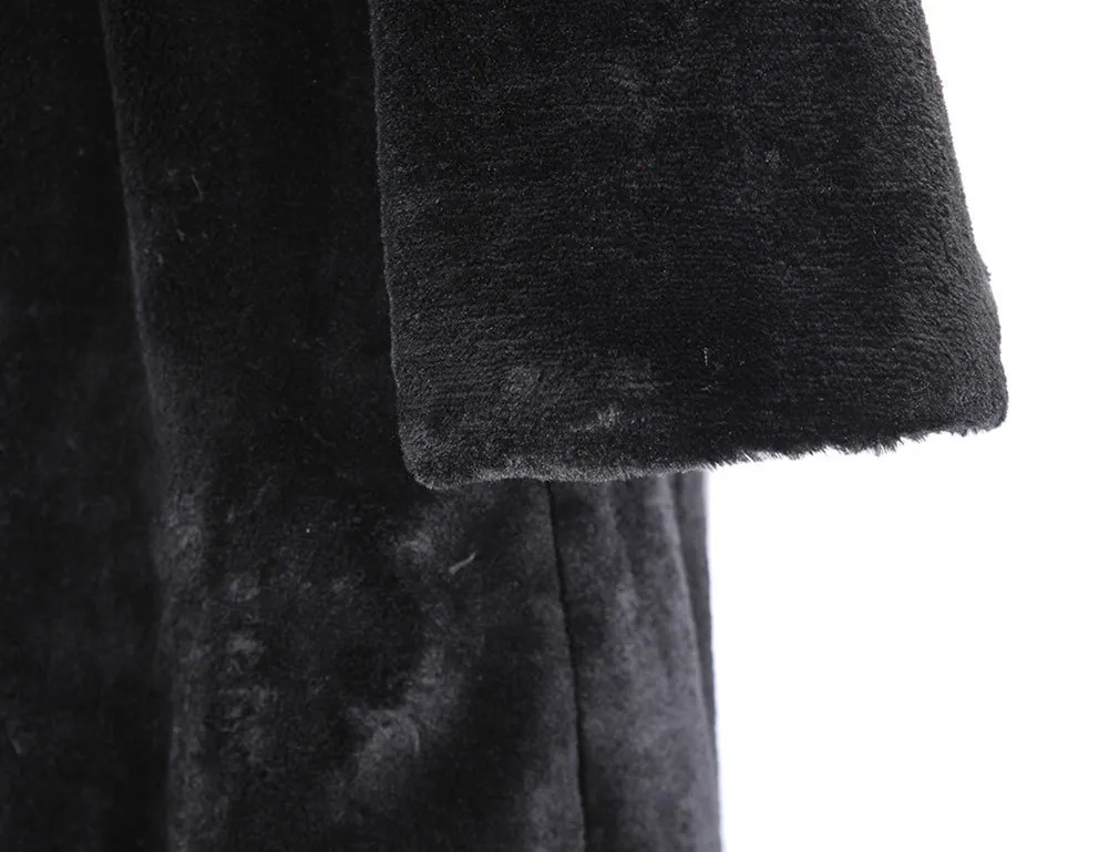 Casacos de pele de vison com capuz longo feminino outono inverno casacos de pele quentes com cinto feminino preto casual solto casaco de pele sintética jaqueta feminina