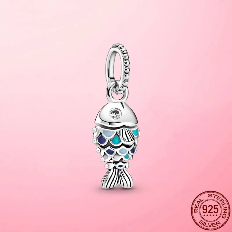 925 Sterling Silber Mond Stern Charms Hamsa Hand Reise Flugzeug Charm glänzende Perle passend für Pandora-Armband Schmuck Geschenk