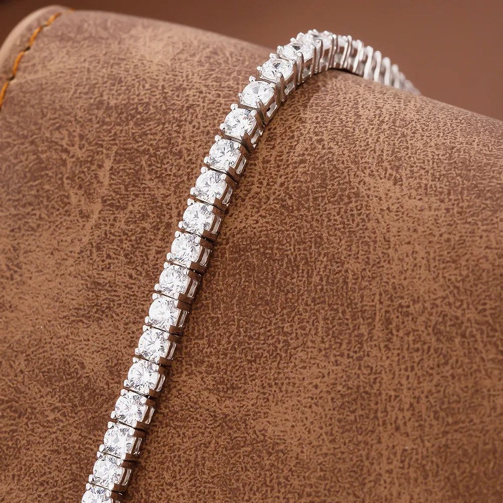 Bracelet de Tennis en argent 925 massif, 15-21cm, bijoux pavés complets de 3mm de 5A CZ, cadeau éternel pour femme, bijoux fins 202i