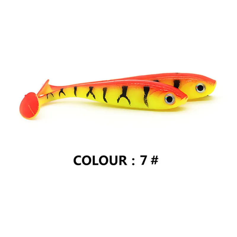 Lot 7cm 21g leurres souples appâts en Silicone yeux 3D avec queue en T pour la pêche en mer pêche en mer Pva Swimbait Wobblers artificiel Tac6308746