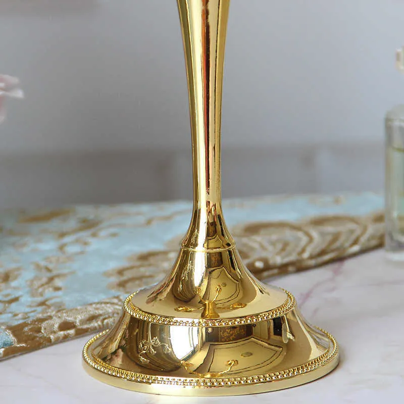 3/5ヘッドメタルピラーキャンドルホルダーローソク足の結婚式の装飾スタンドマリージュの家の家の装飾的な燭台210722