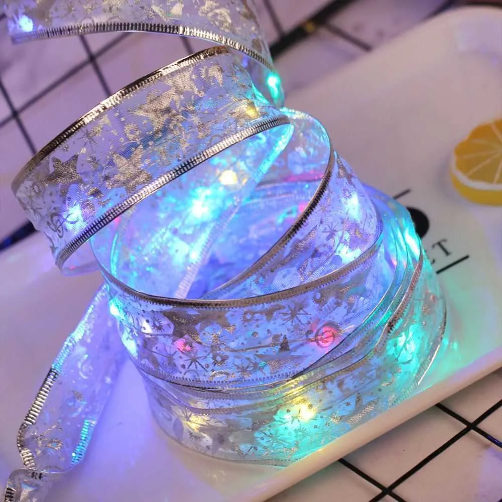 Lanterne de Noël Guirlande Lumineuse 4m 40led Rideau Cadeau Glaçon LED Décoration De Fête De Vacances Y0720