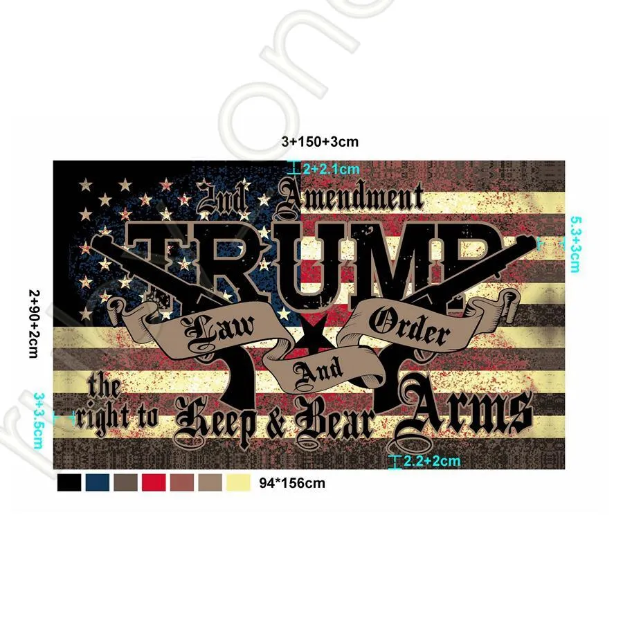 New America Flags Amendment 90*150cm Police 2nd Trump Flag Shipping Banner USA Gadsden Flag Election DHL Presidential US