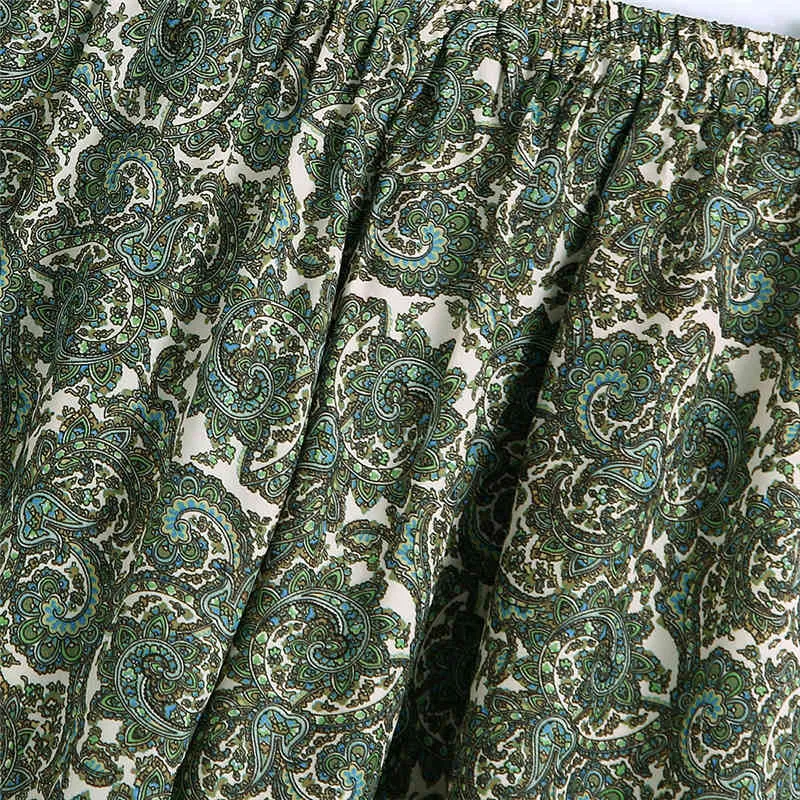 Gonna paisley vintage chic da donna estiva Moda drappeggiata alla caviglia da donna Elegante plissettata lunga femminile 210430