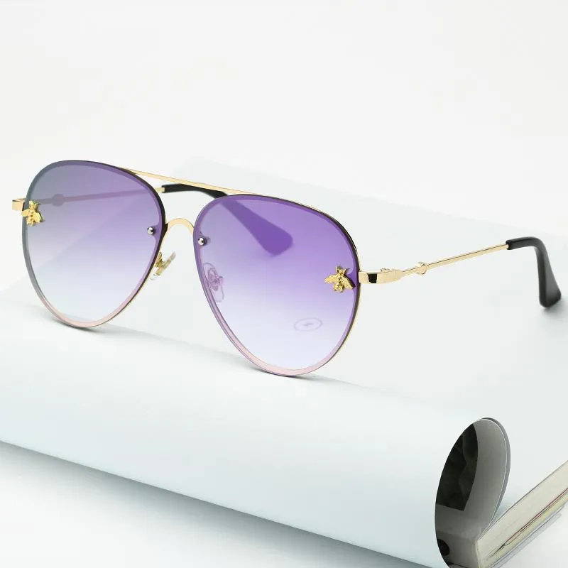 Übergroße Punk Marke Bee Sonnenbrille Frauen 2021 neueste Pilot Metall Sonnenbrille Männer Shades Oculos Feminino Lentes Gafas De Sol UV4002995