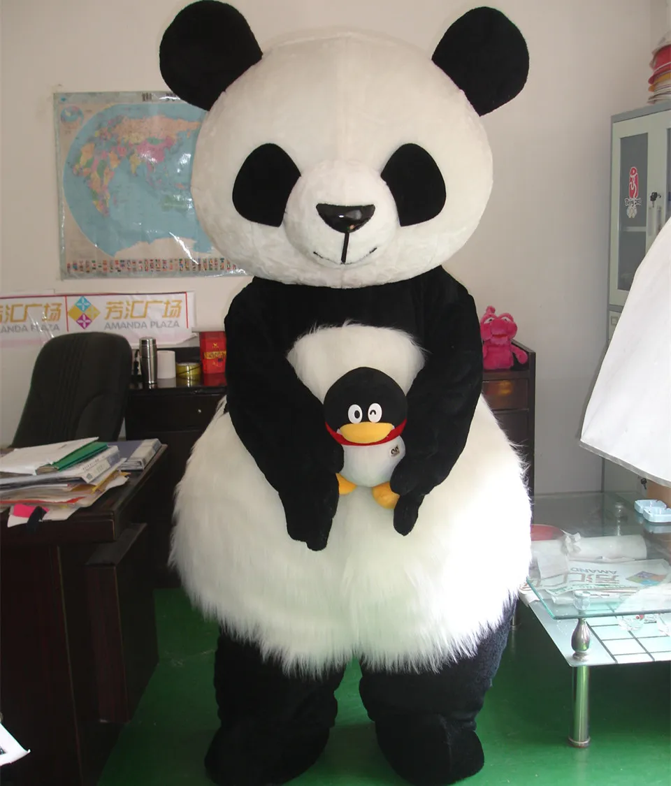 Costumes de mascotte Costume de mascotte de panda géant chinois costume de mascotte d'ours polaire costume de mascotte de personnage de dessin animé mignon tenues taille adulte