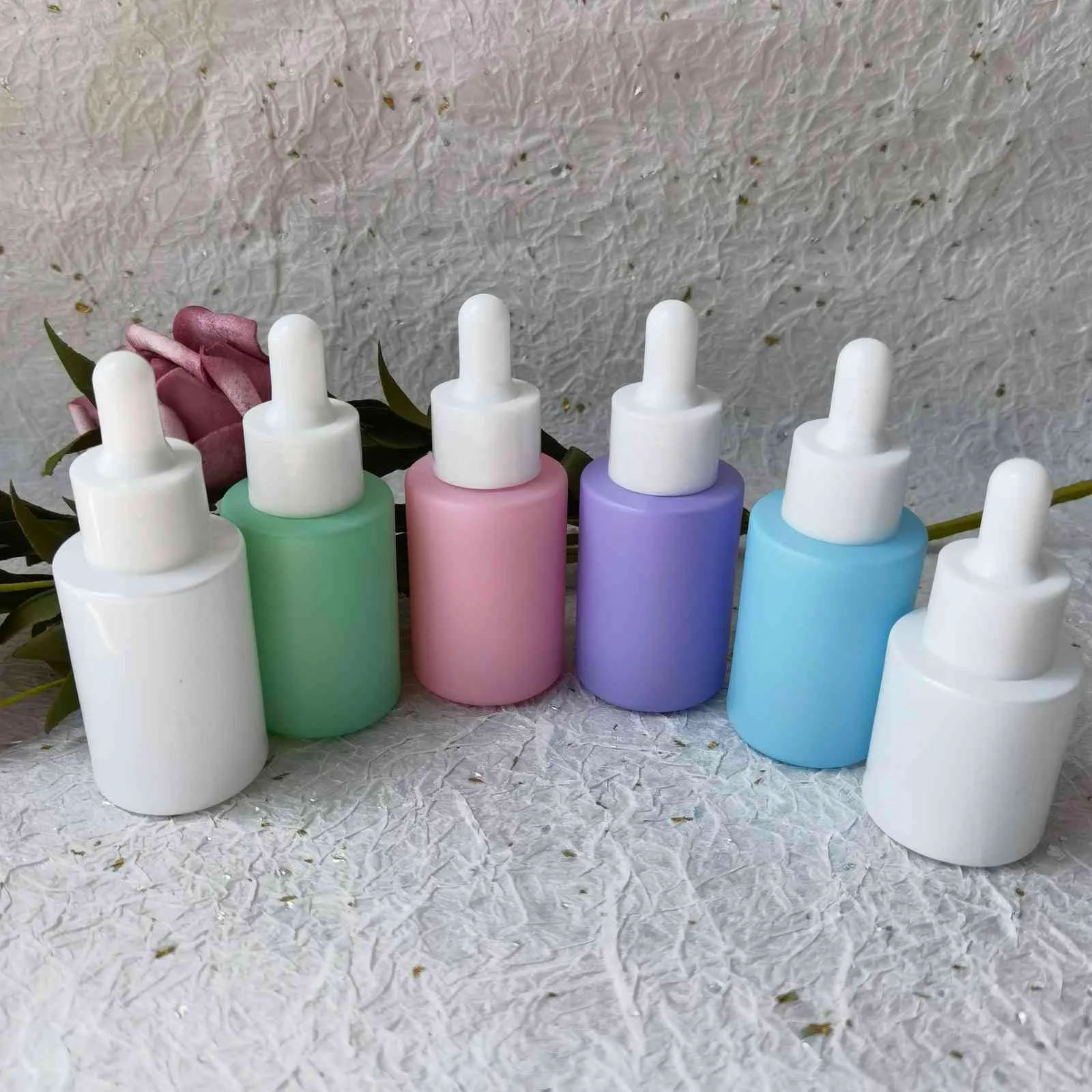 30ml Glass Cosmetic Bottles Container Dropper Essential Basic Massage Oil Pipette Refillable Perfume Cosmetics Wholesale