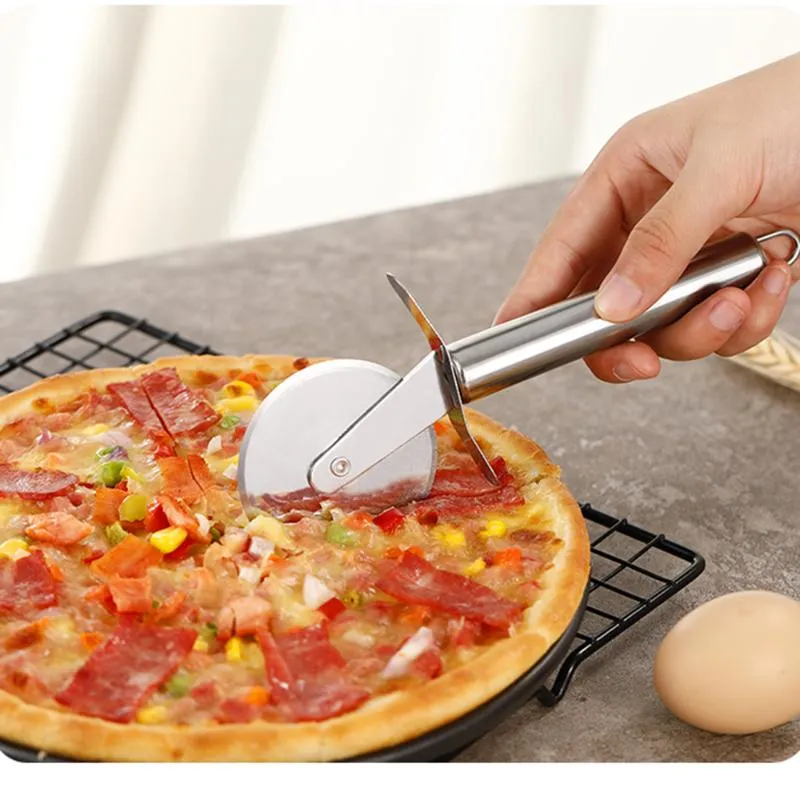 Pizzasnijder Serverset Superscherpe snijmachine met ergonomische antisliphandgreep Kwaliteit roestvrij staal Cutte Bakgebak Too255V