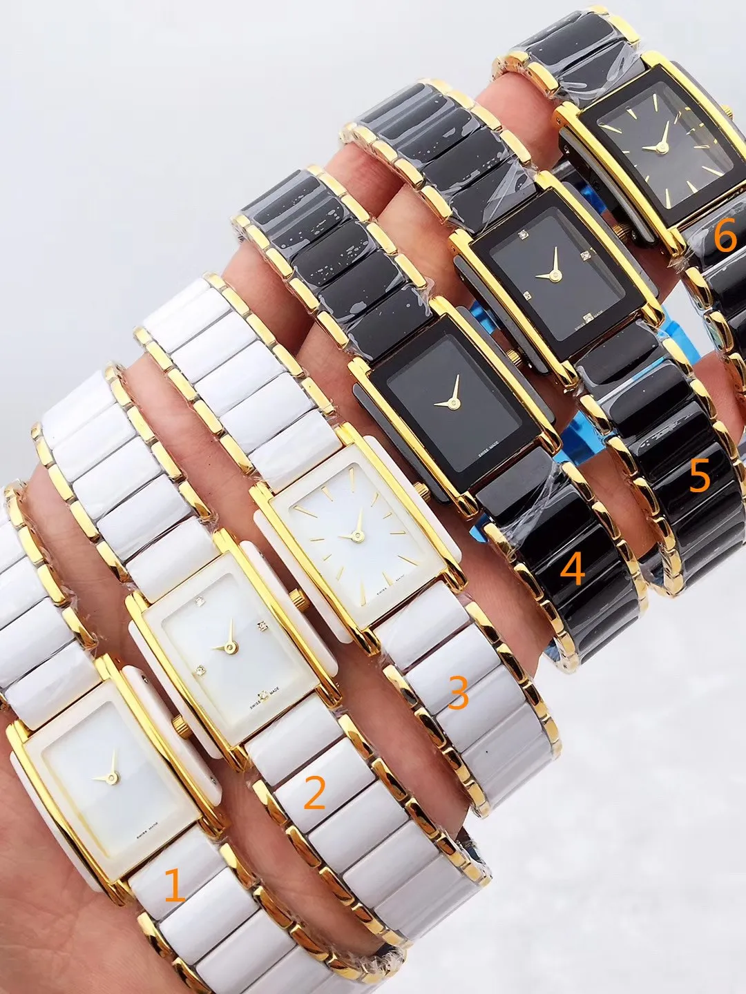 Nieuwe mode man horloge quartz uurwerk Keramische horloges voor vrouwelijke VROUWEN polshorloge Diamonds Bezel rd12267S