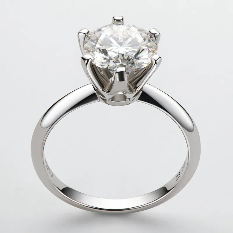 Oevas Real 3カラットD色の結婚指輪女性100％925スターリングシルバー輝く婚約パーティーファインジュエリー220216
