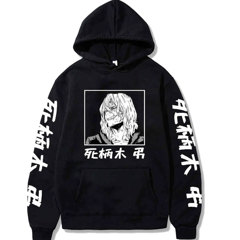 Harajuku My Hero Academia Shigaraki Tomura Hoodie Mężczyźni Casual Bluzy Hip Hop Streetwear Męskie Bluza Anime Odzież Y0319