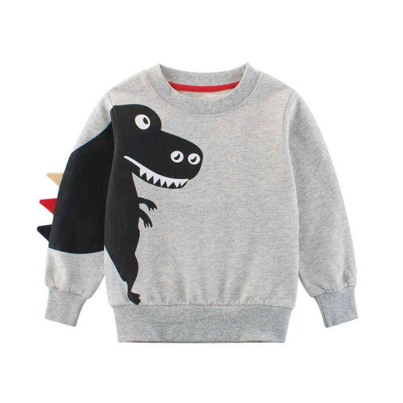 Kinder Herbst Kinder 100% Baumwolle Sweatshirts Kinder 3D Dinosaurier Cartoon Pullover Produkte Junge Mädchen Kleidung 211111