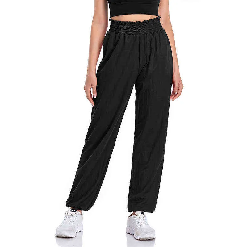 Vutru Women's Bagy Sweatpantsポケットハイウエスト快適なラウンジパンツルーズヨガジョガーパンツワイドレッグプラスサイズスウェットパンツH1221