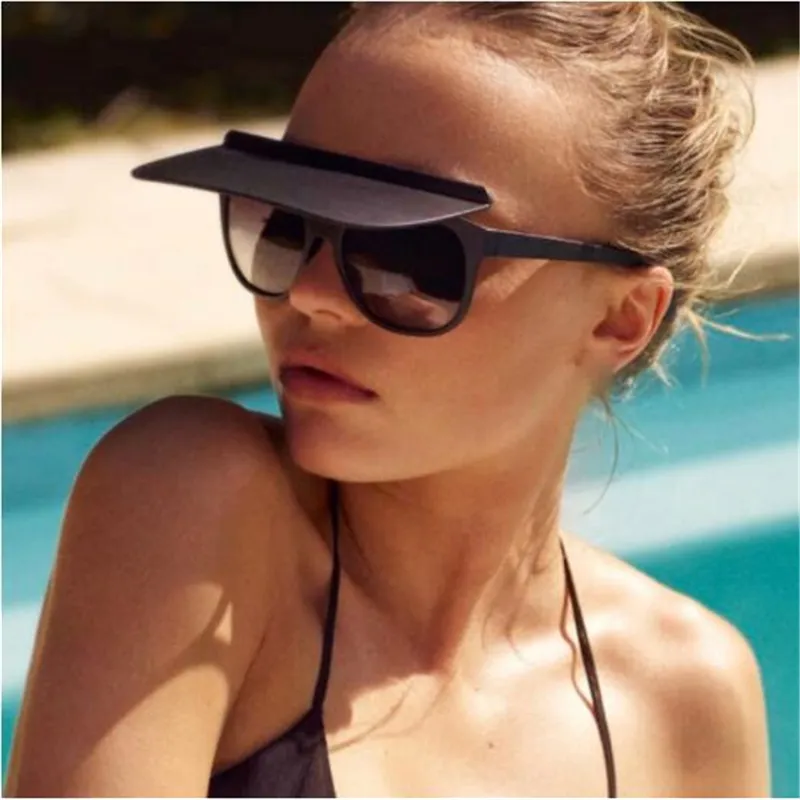 New sun visor Retro flip hat Dual-use sunglasses Men's and women's sunglasses UV400 Eyewear