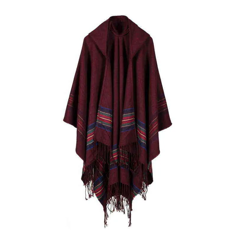 conception 100% ACRYLIQUE foulard femme Automne/Hiver chaud mode cape poncho 130*150 CM Noir/Gris/Vin Rouge/Kaki tippet châle 220106