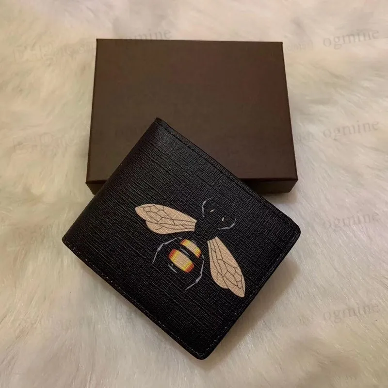 Men Animal Short Wallet Leather Black Snake Tiger Bee Peets Women Long Style Ruxury Presters Holders With Gift Box2895