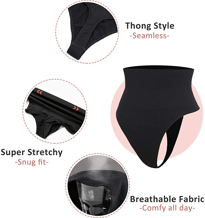 Kadınlar Vücut Shaper Waiat Trainer Karın Kontrol Panties İnce Sakinsiz Yüksek Bel Kısa Shapewear Thong Shaper iç çamaşırı 6524636