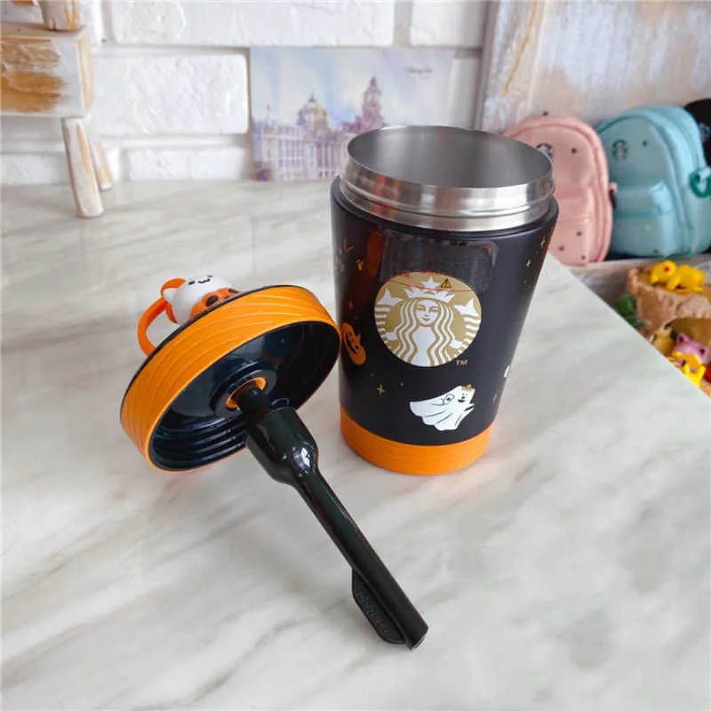 Starbucks Halloween mug tumbler contigo pumpkin bear Play the ghost Stainless Steel Portable straw cup