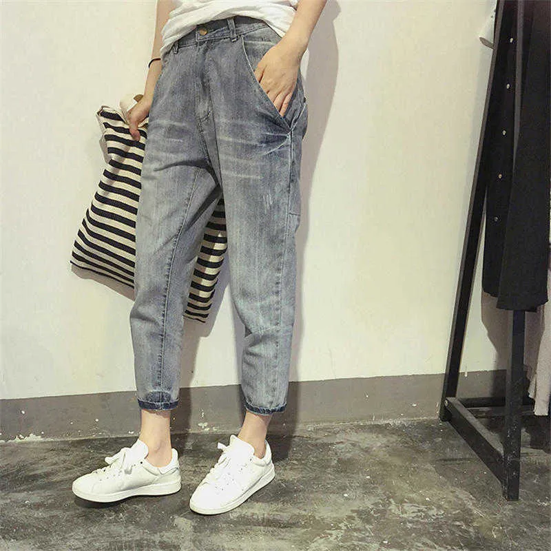 Grande taille petit ami jean pour femmes Denim sarouel ample taille haute femme décontracté Streetwear maman 5XL Q1797 210629